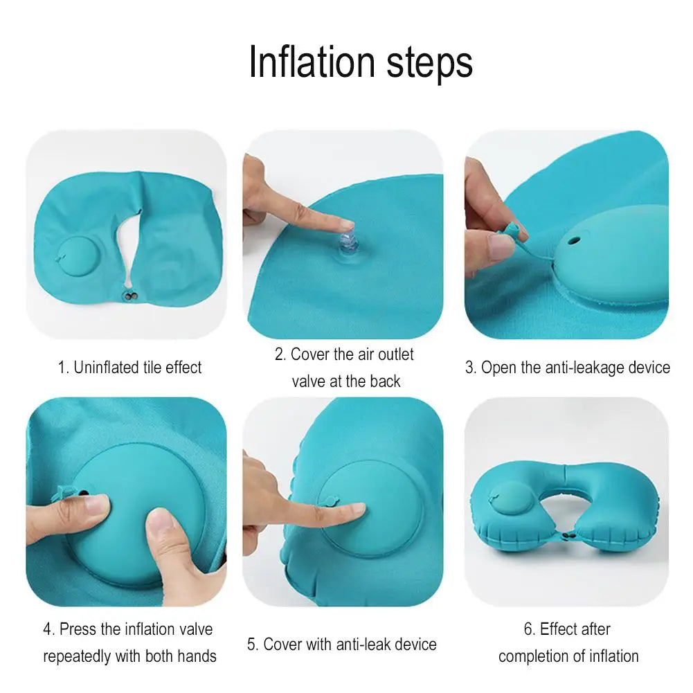 Inflatable Travel Pillow - Lightweight Portable U-Shape Neck Pillow