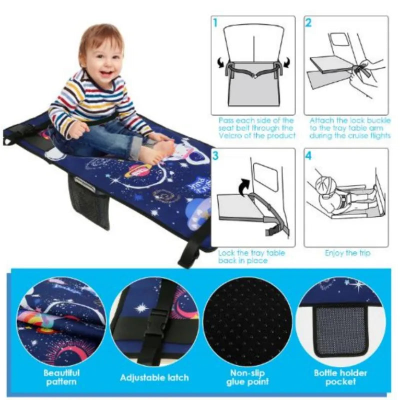Cartoon Kids Airplane Bed - Portable Travel Seat Extender