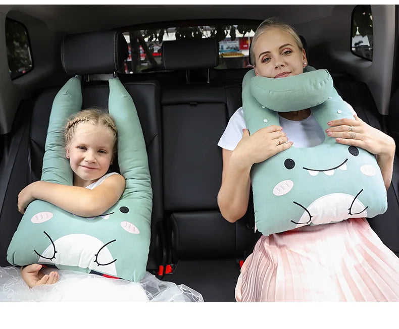 Kids Neck Travel Pillow - Comfortable Head Support for Cars