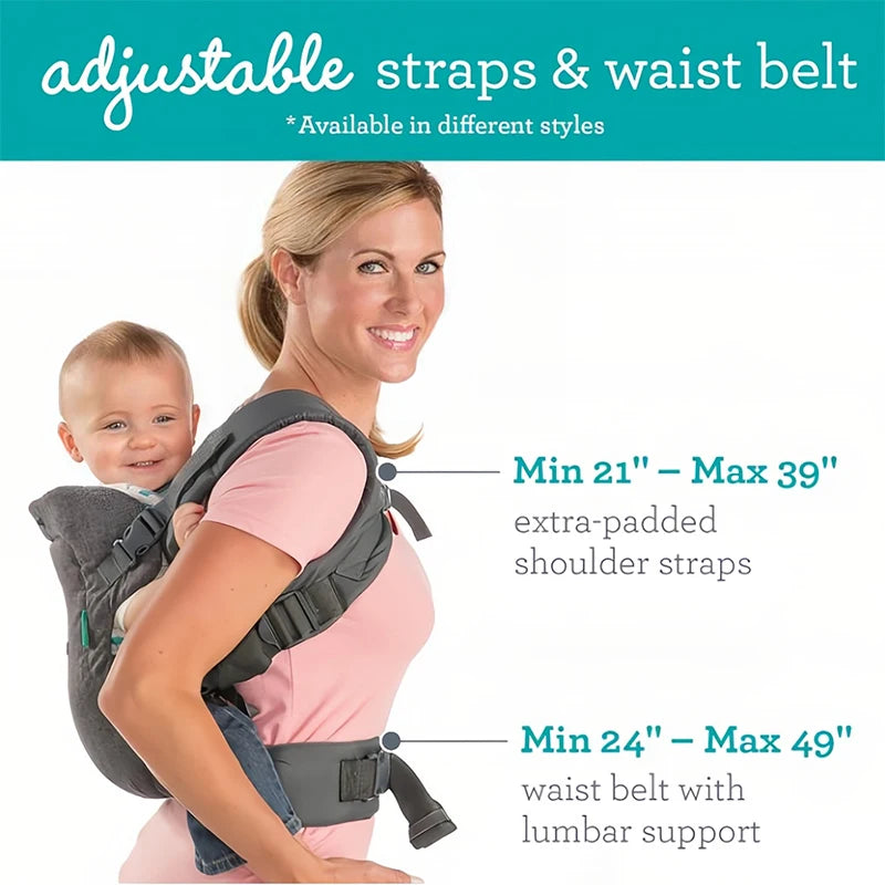 4-in-1 Baby Carrier - Newborn to Toddler Convertible, Adjustable Strap