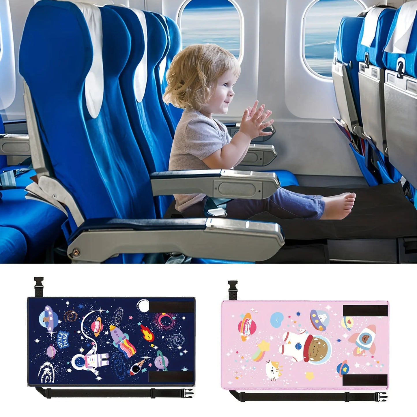 Cartoon Kids Airplane Bed - Portable Travel Seat Extender
