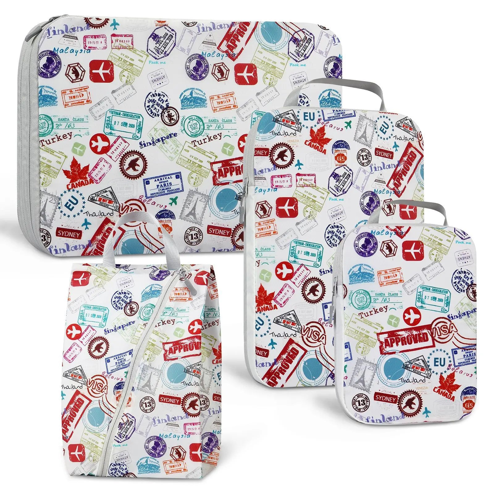 Travel Compression Packing Cubes Shoe Bag Luggage Organizer Accessories Extensible Storage Bags Travel Cubes Foldable Suitcases shown with current variant options and product details - view 14