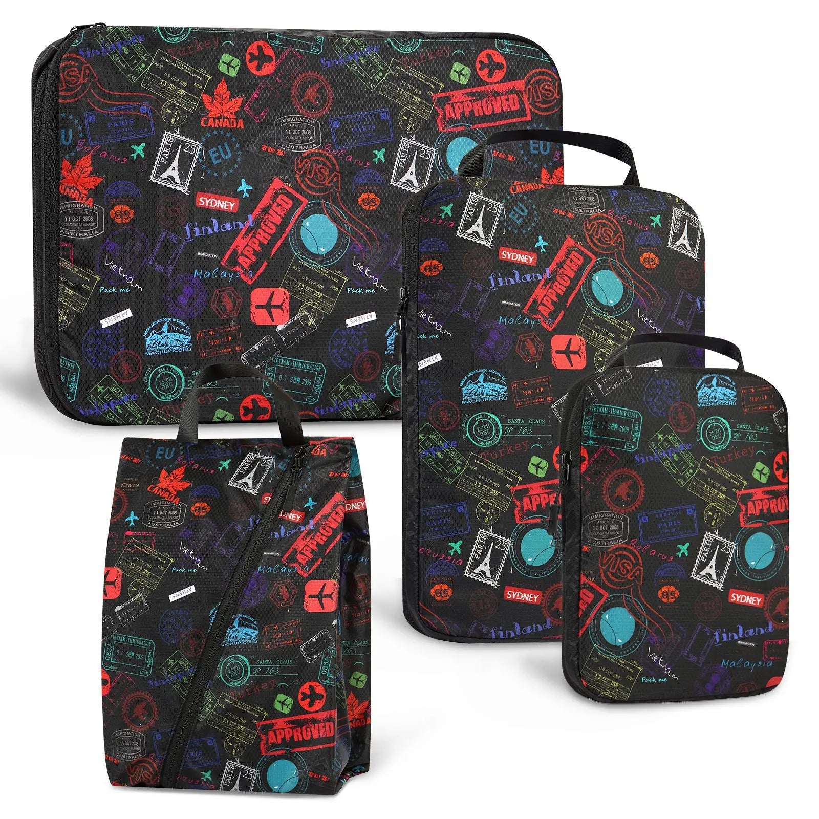 Travel Compression Packing Cubes Shoe Bag Luggage Organizer Accessories Extensible Storage Bags Travel Cubes Foldable Suitcases shown with current variant options and product details - view 12